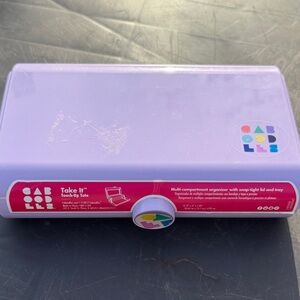 Caboodles Lavender Take It Tote - sticker residue